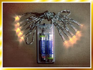 LED Lichterkette Batterie 10 LEDs warmes Kerzenlicht 